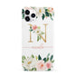 Personalised Blush Floral Monogram iPhone 11 Pro 3D Snap Case
