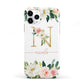 Personalised Blush Floral Monogram iPhone 11 Pro 3D Tough Case