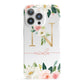Personalised Blush Floral Monogram iPhone 13 Pro Full Wrap 3D Snap Case