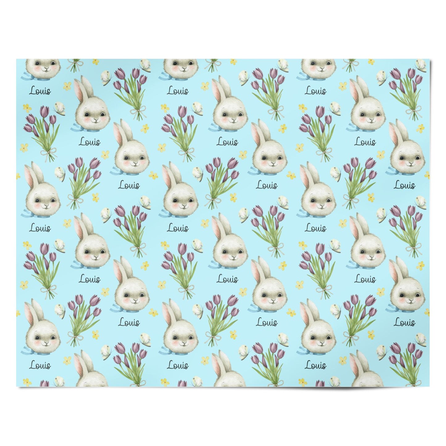 Personalised Bunny Easter Personalised Wrapping Paper Alternative