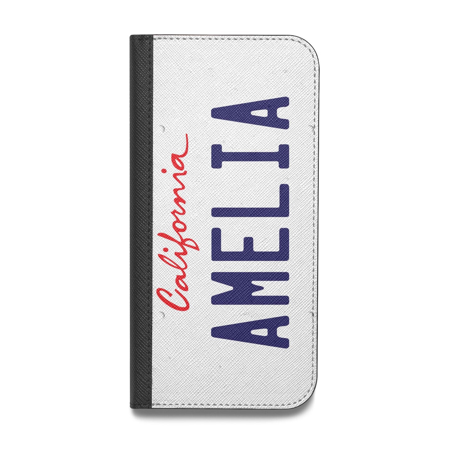 Personalised California License Plate Vegan Leather Flip Samsung Case