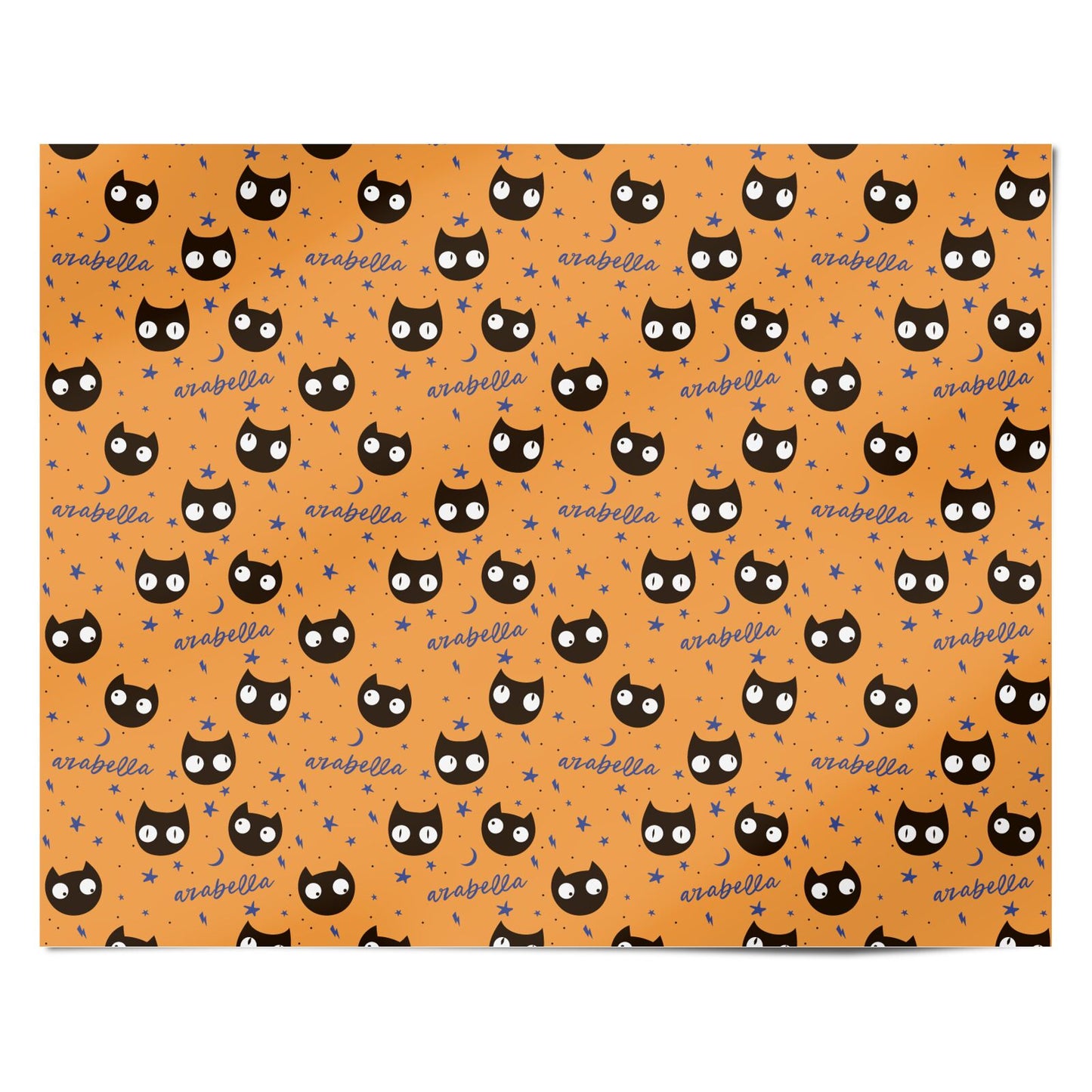 Personalised Cat Halloween Personalised Wrapping Paper Alternative