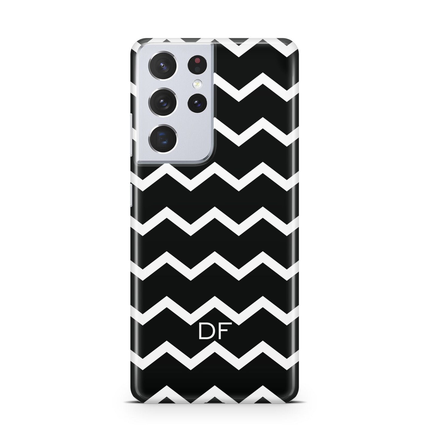 Personalised Chevron Black Samsung S21 Ultra Case