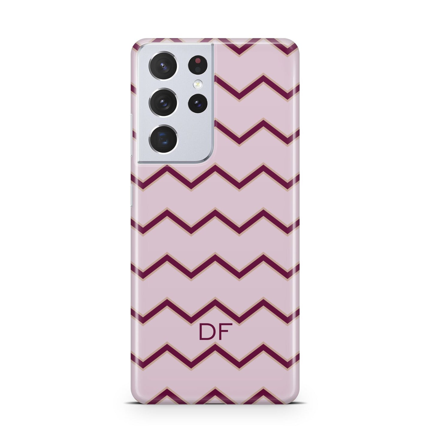 Personalised Chevron Burgundy Samsung S21 Ultra Case
