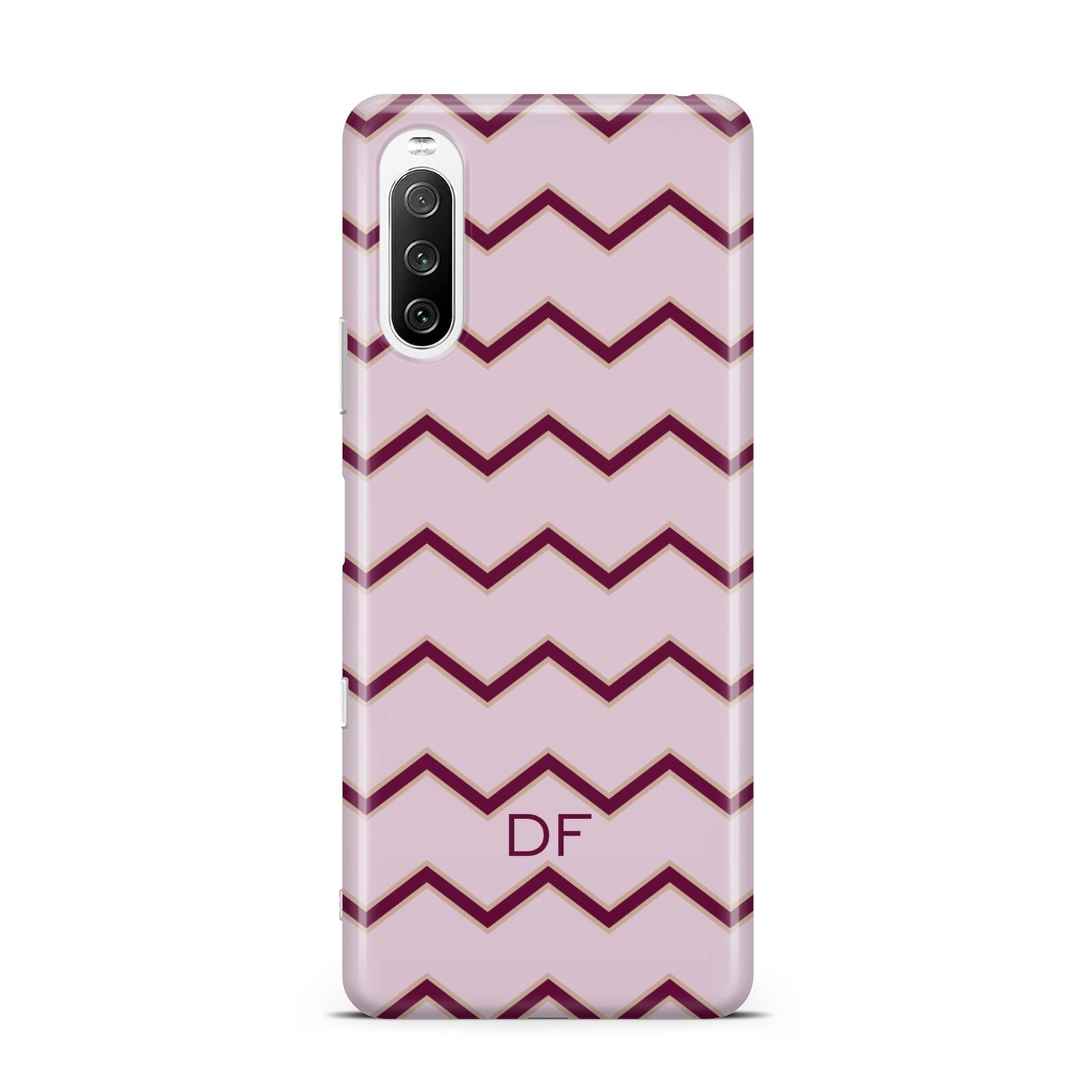 Personalised Chevron Burgundy Sony Xperia 10 III Case