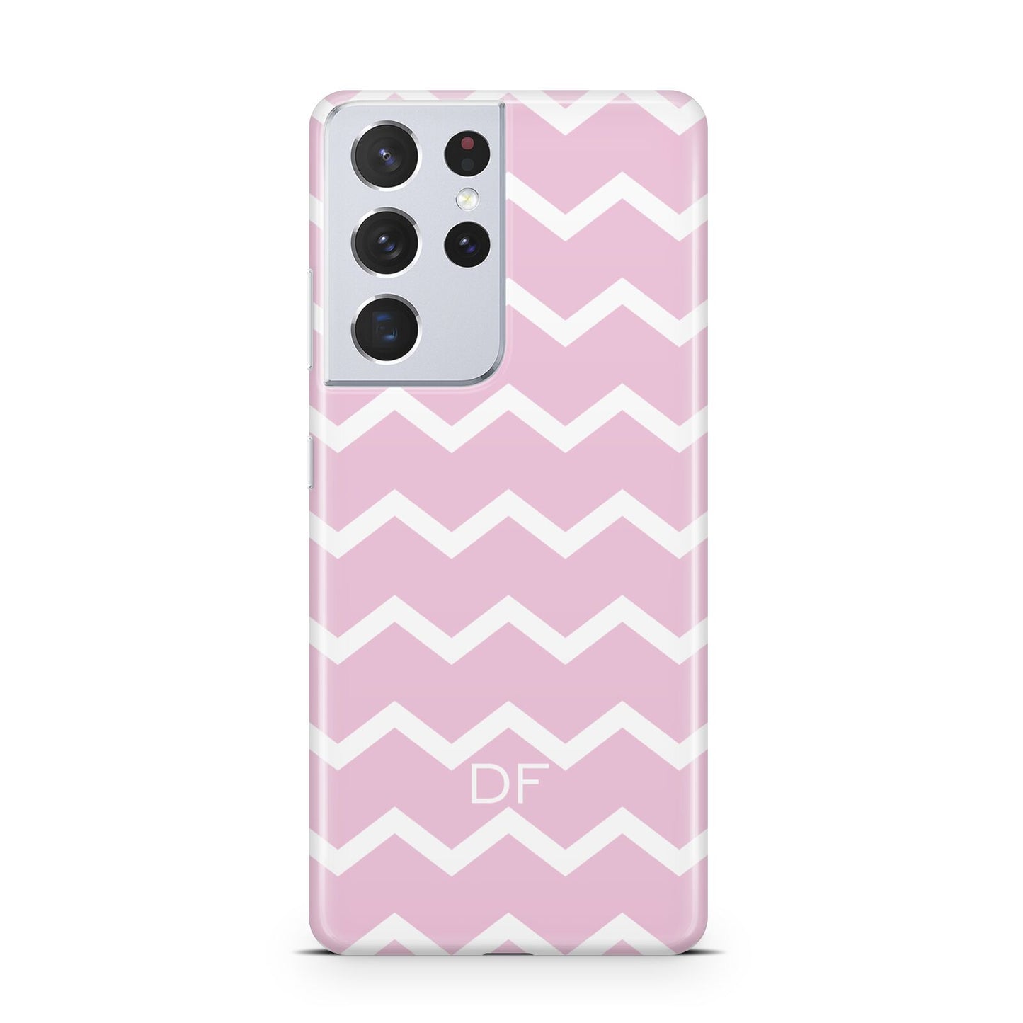 Personalised Chevron Pink Samsung S21 Ultra Case