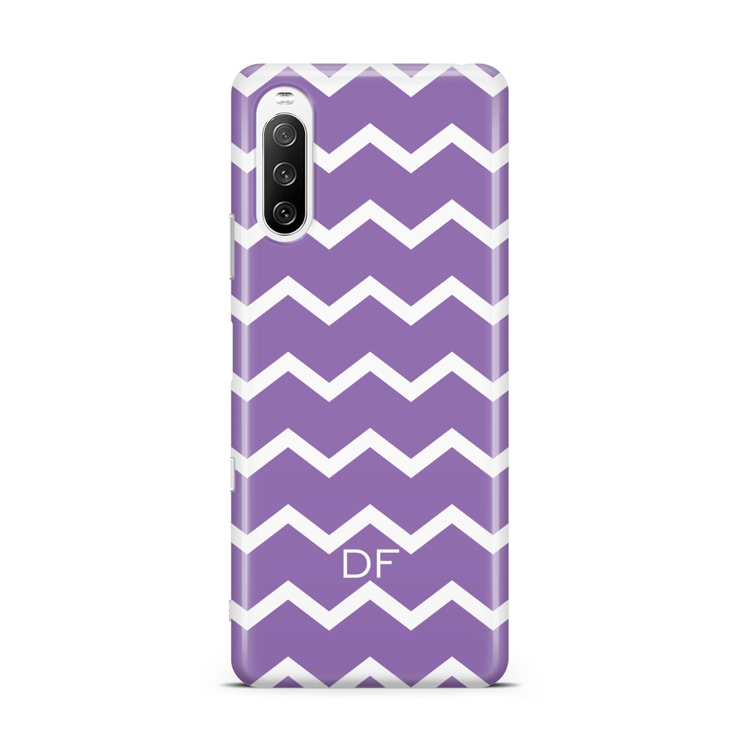 Personalised Chevron Purple Sony Xperia 10 III Case