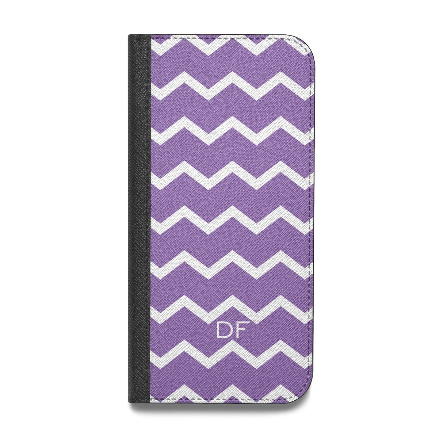 Personalised Chevron Purple Vegan Leather Flip Samsung Case