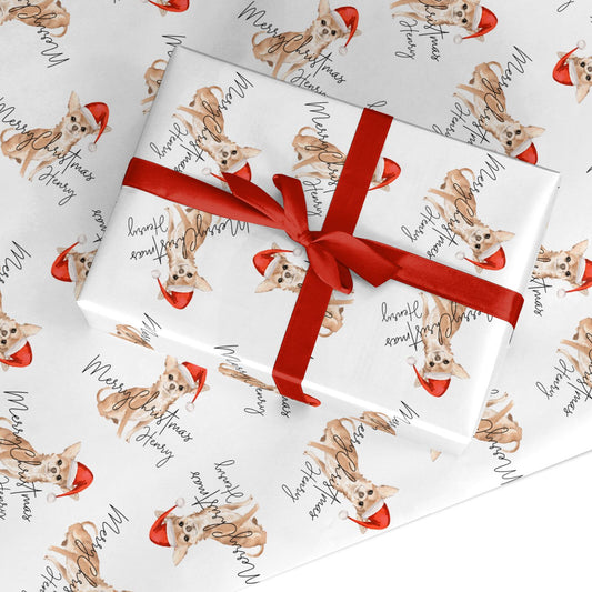 Personalised Christmas Chihuahua Custom Wrapping Paper