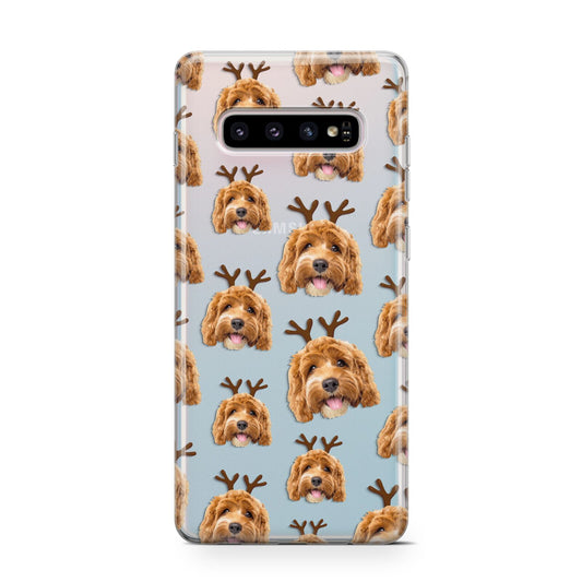 Personalised Christmas Dog Antler Protective Samsung Galaxy Case
