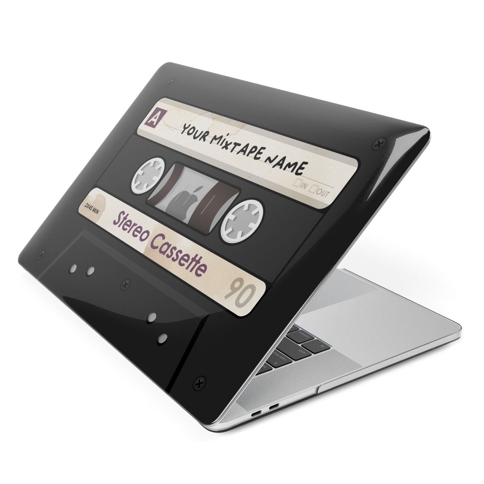 Personalised Classic Mixtape Apple MacBook Case Side View