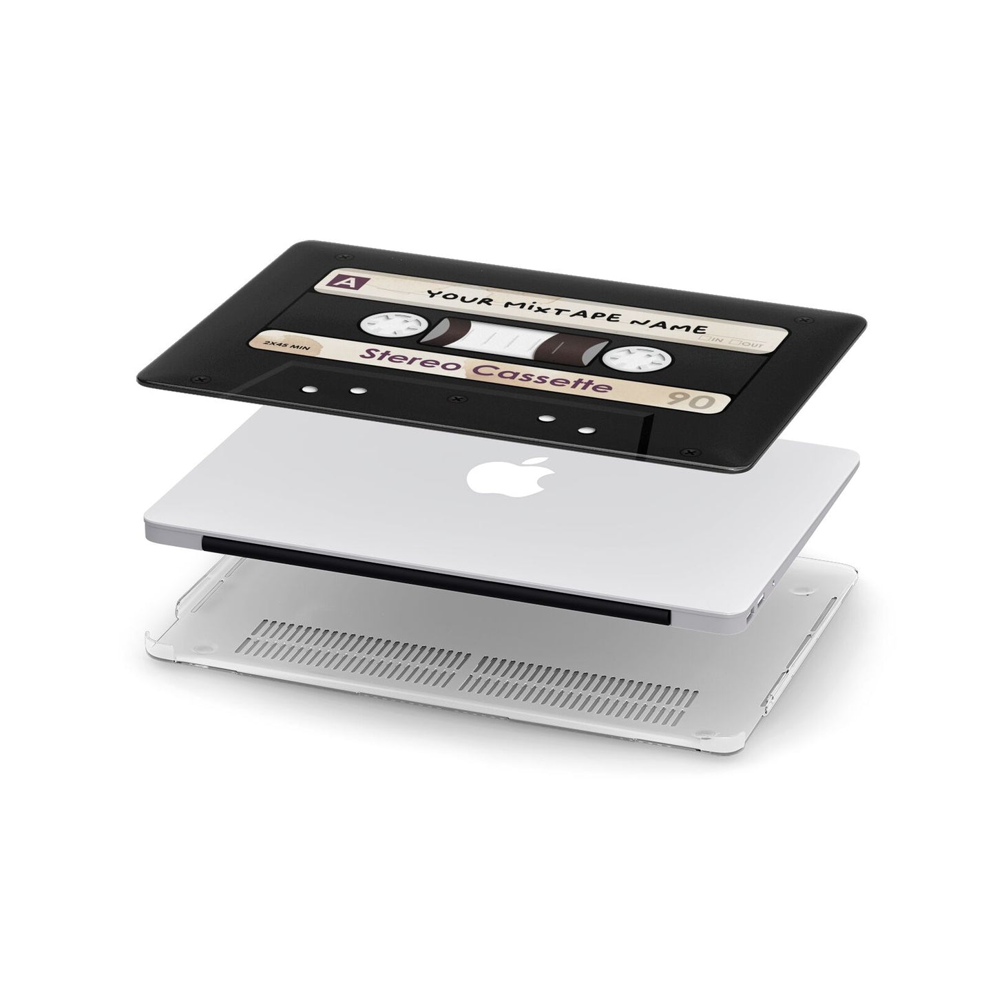 Personalised Classic Mixtape Apple MacBook Case in Detail