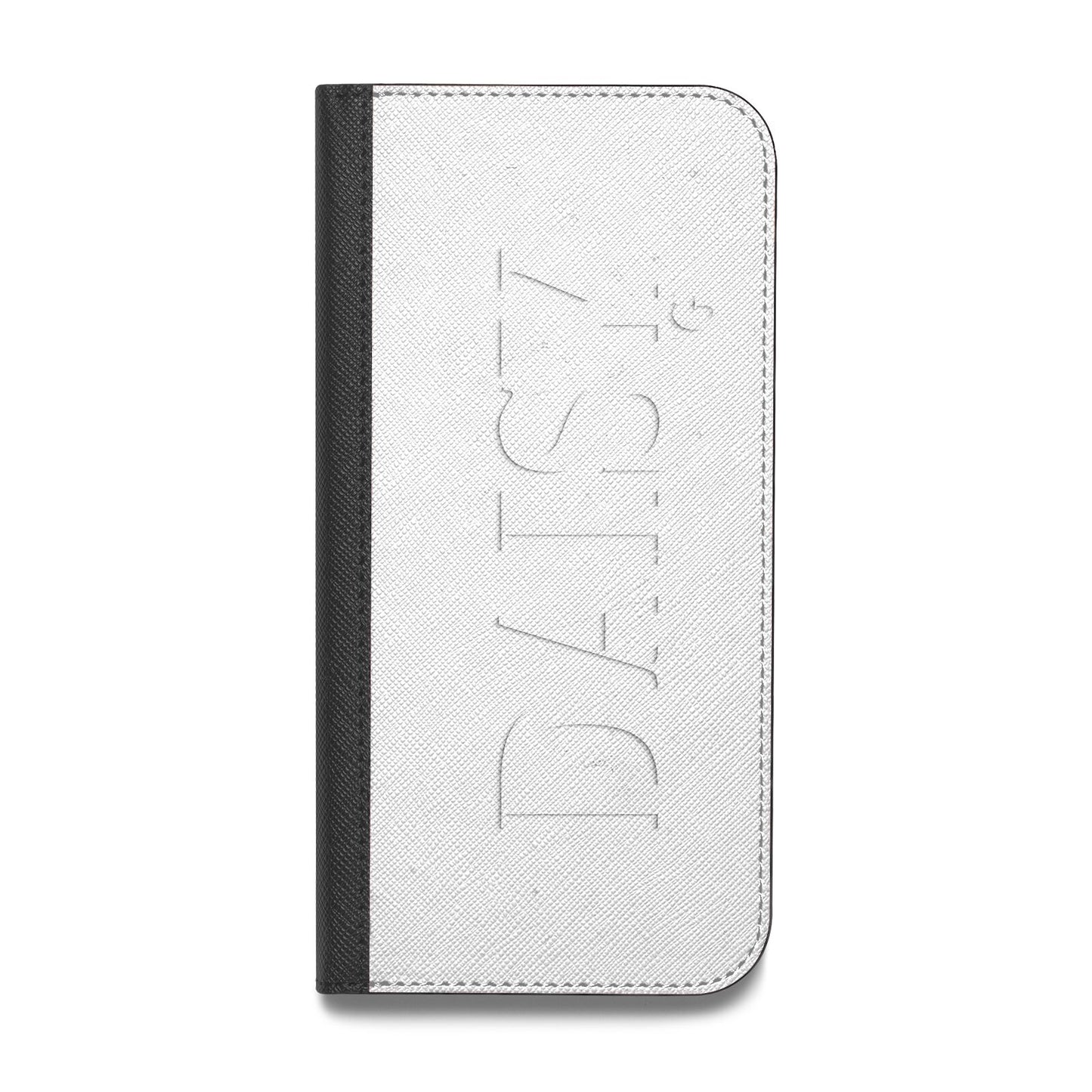 Personalised Clear Name Vegan Leather Flip Samsung Case