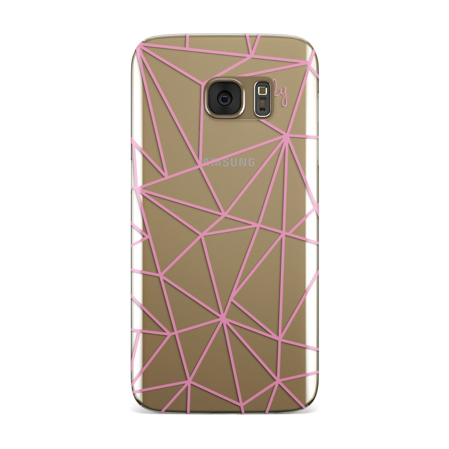 Personalised Clear Outlines Name Pink Samsung Galaxy Case