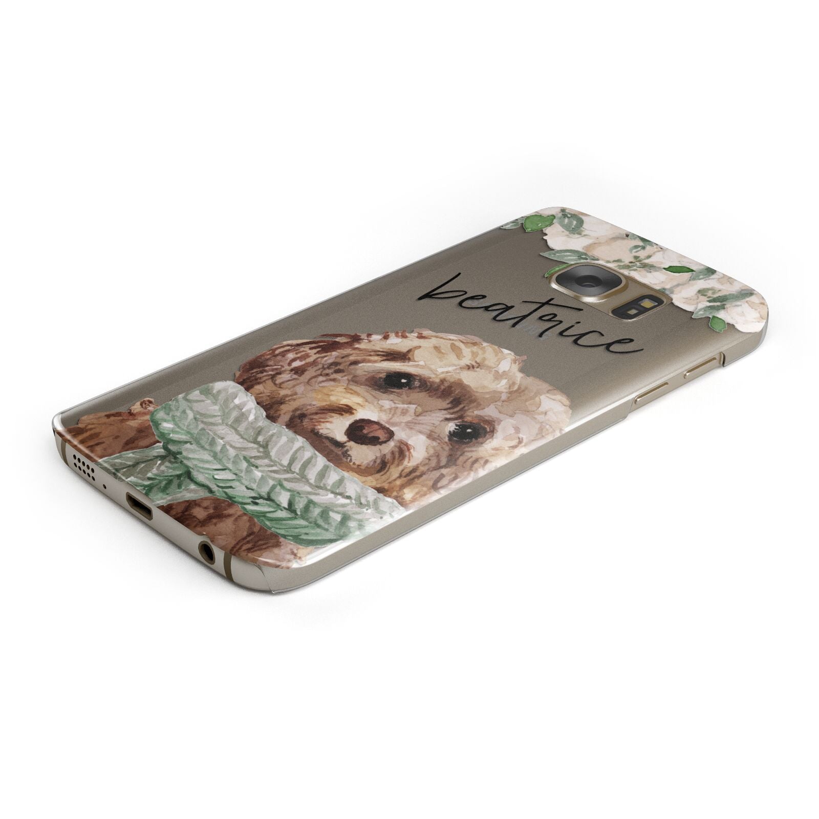 Personalised Cockapoo Dog Protective Samsung Galaxy Case Angled Image