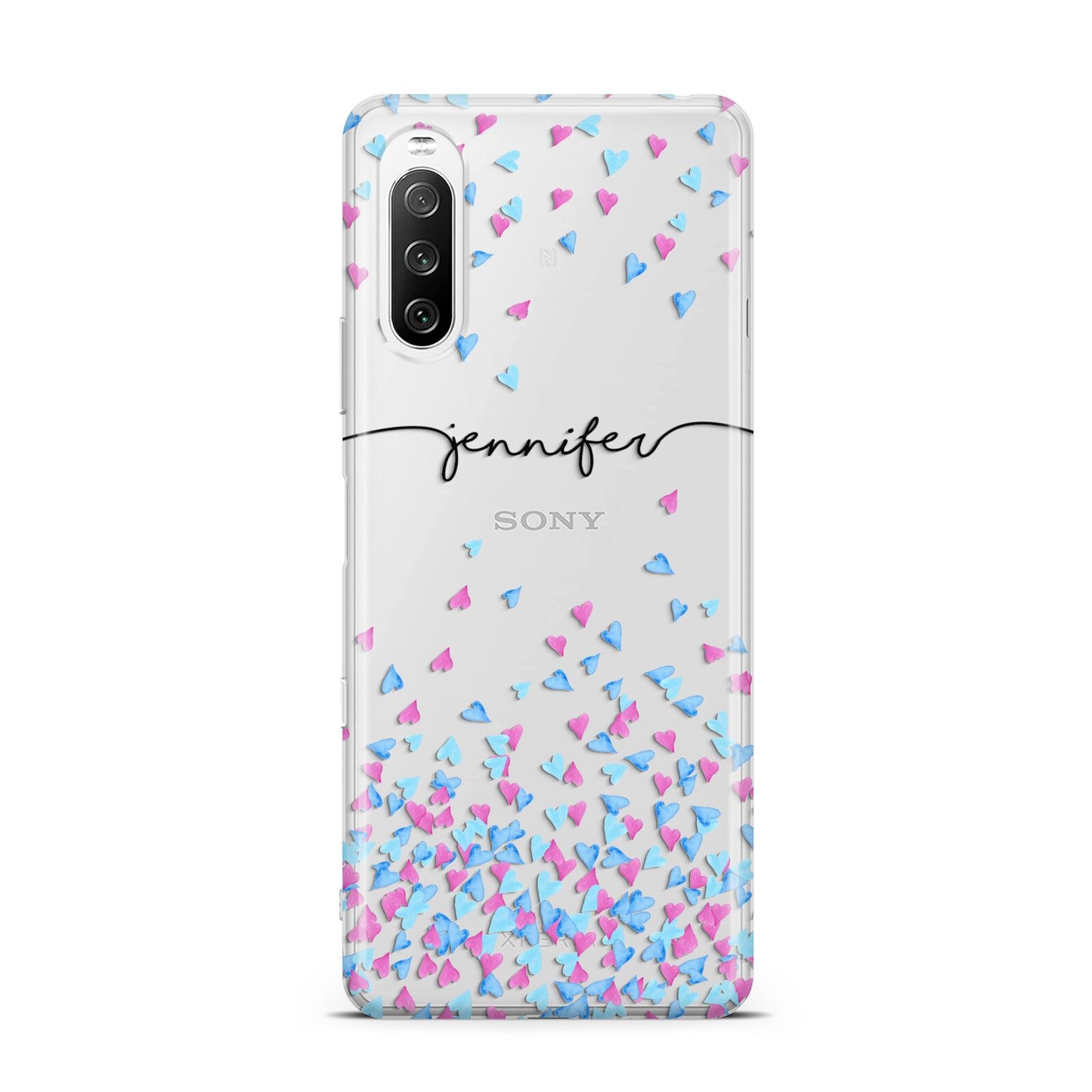 Personalised Confetti Hearts Sony Xperia 10 III Case