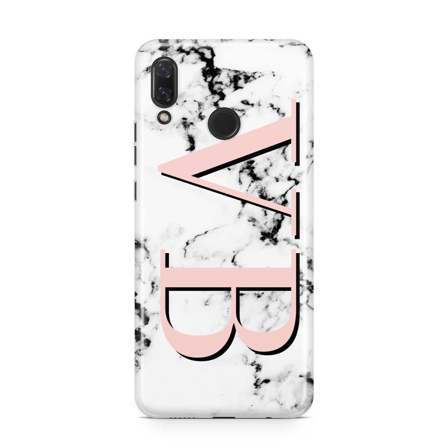Personalised Coral Malble Initials Huawei Nova 3 Phone Case