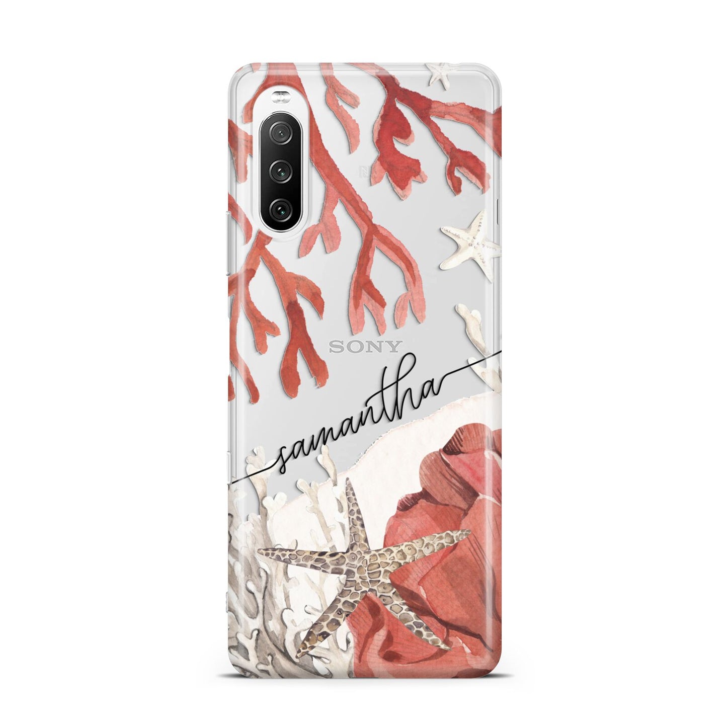 Personalised Coral Reef Name Sony Xperia 10 III Case