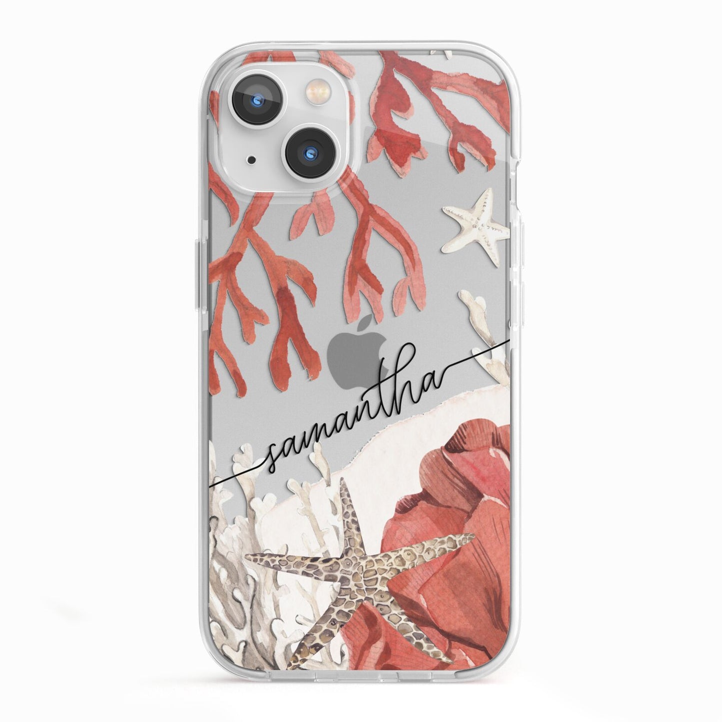 Personalised Coral Reef Name iPhone 13 TPU Impact Case with White Edges