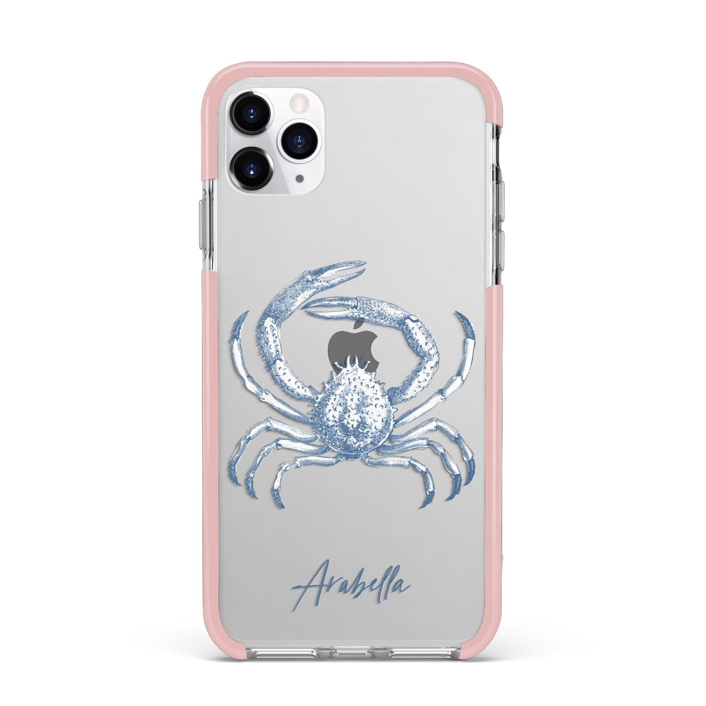 Personalised Crab iPhone 11 Pro Max Impact Pink Edge Case
