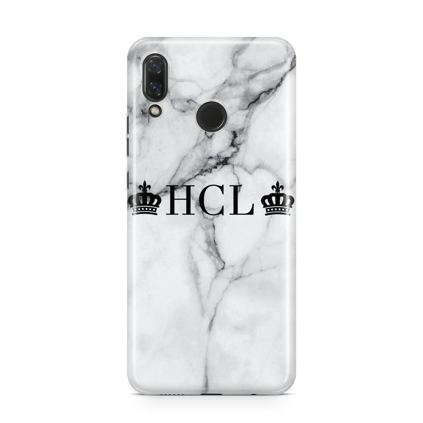 Personalised Crowns Marble Initials Huawei Nova 3 Phone Case