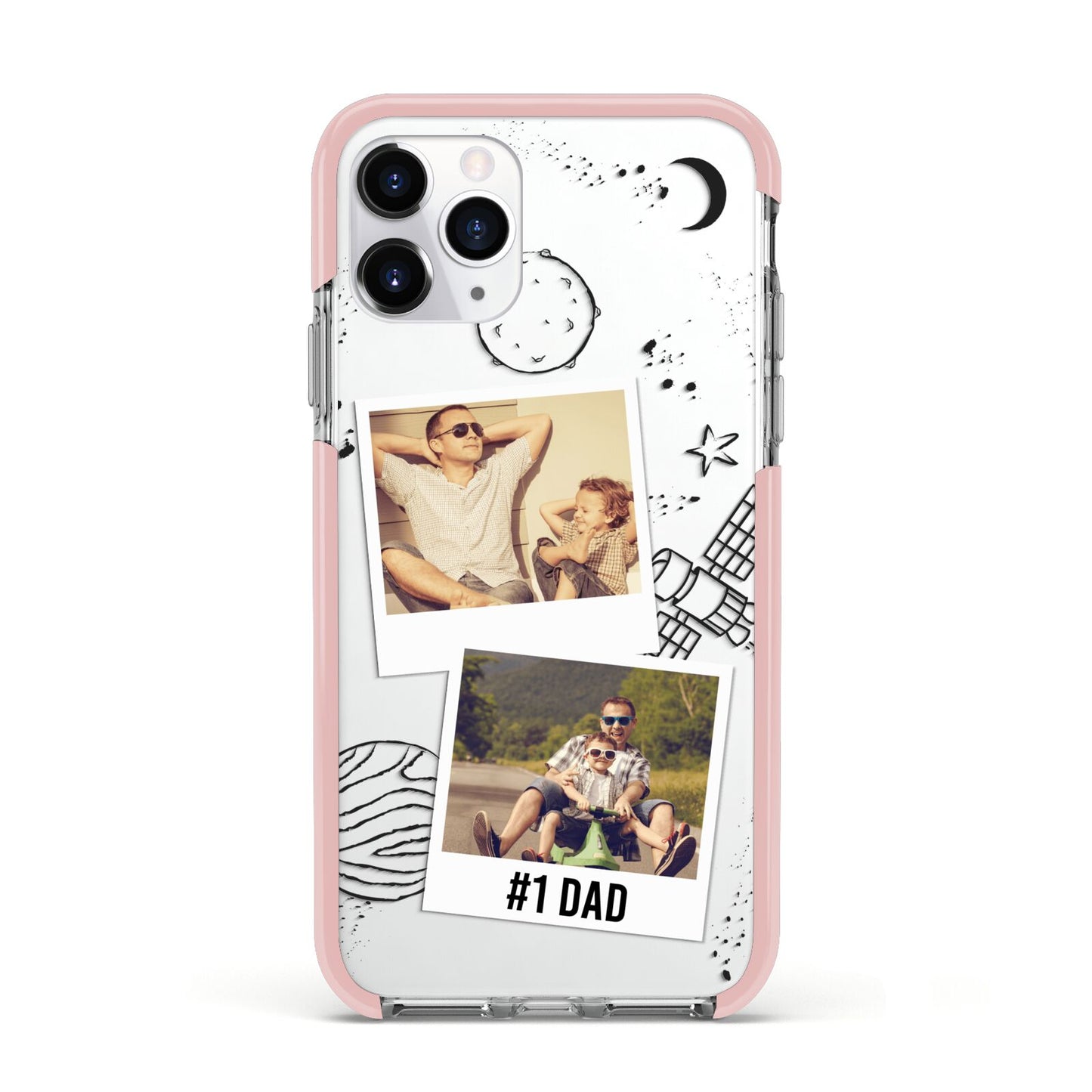 Personalised Dad Photos Apple iPhone 11 Pro in Silver with Pink Impact Case