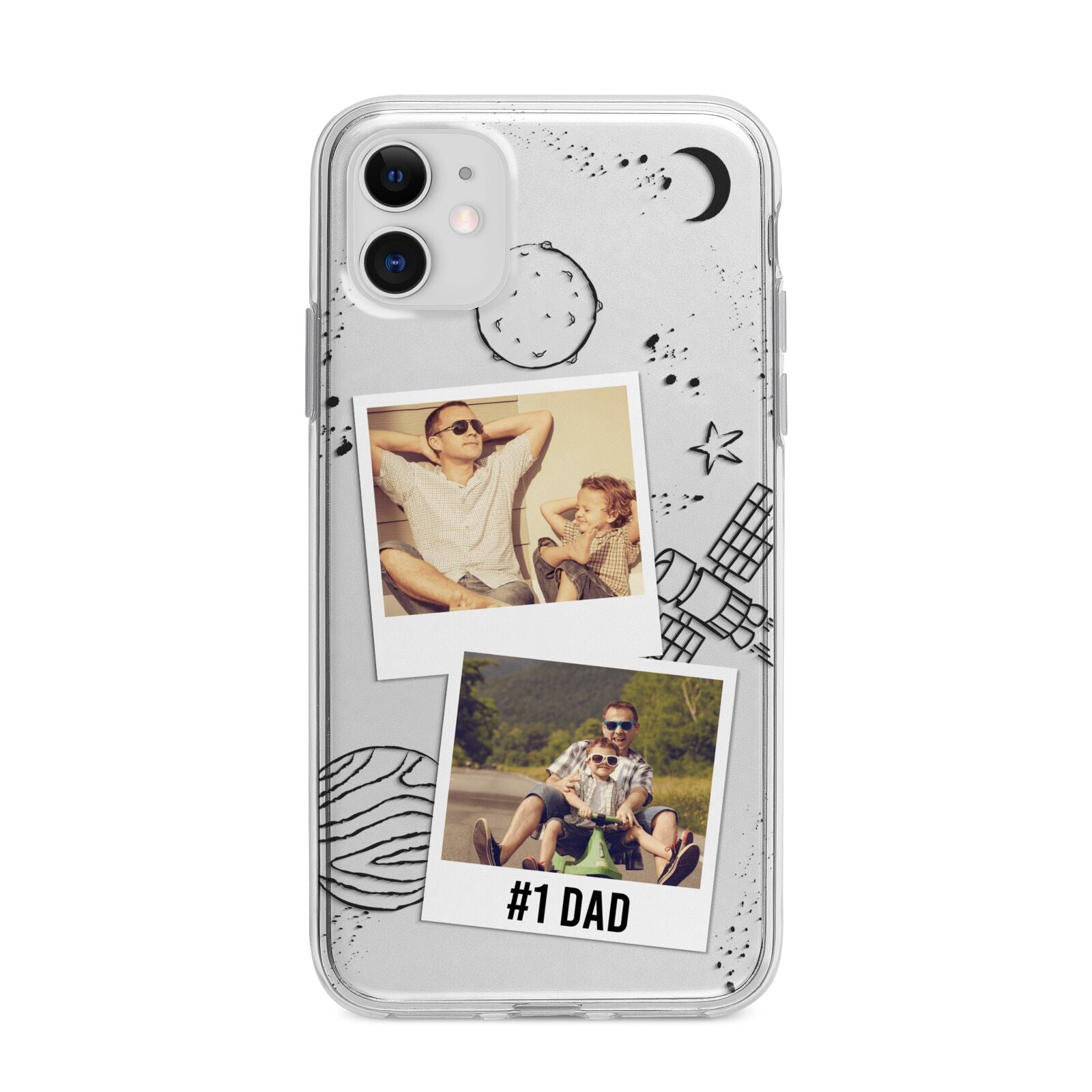 Personalised Dad Photos Apple iPhone 11 in White with Bumper Case