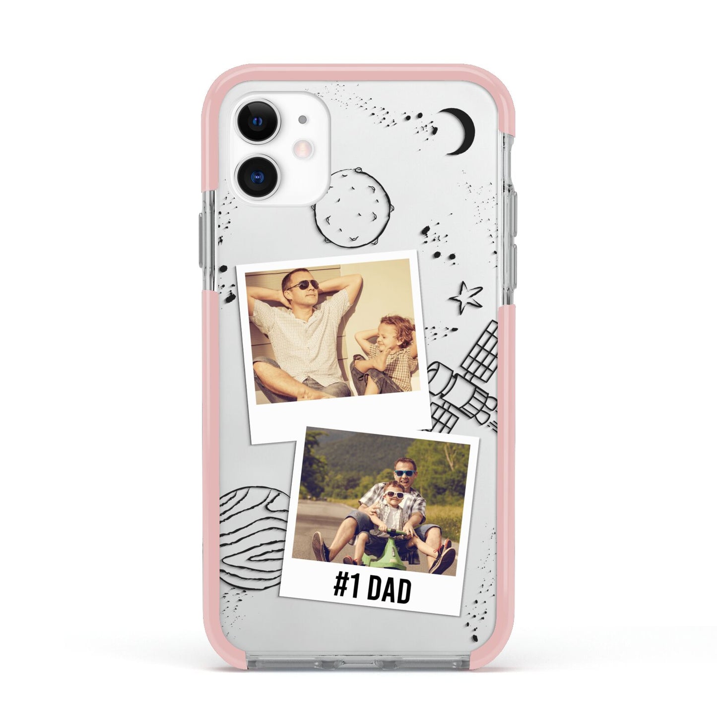 Personalised Dad Photos Apple iPhone 11 in White with Pink Impact Case