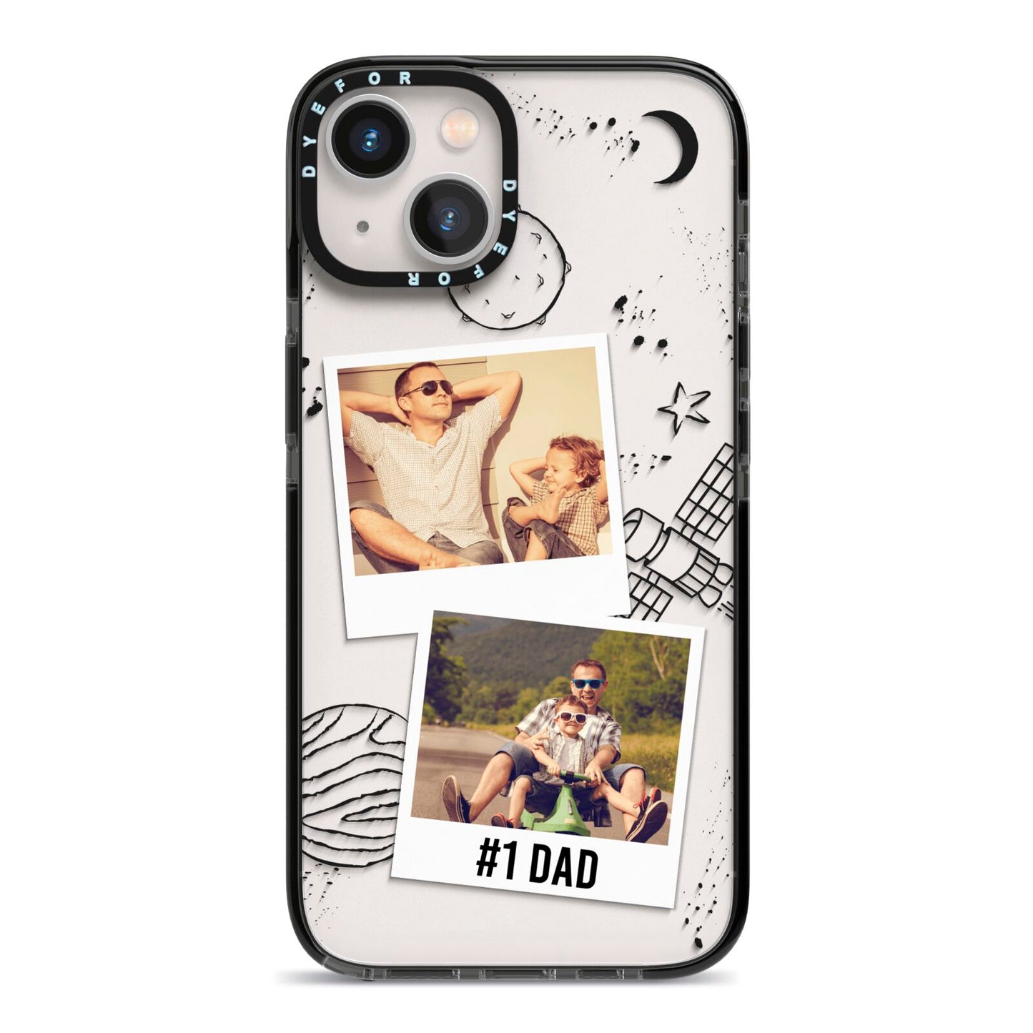 Personalised Dad Photos iPhone 13 Black Impact Case on Silver phone