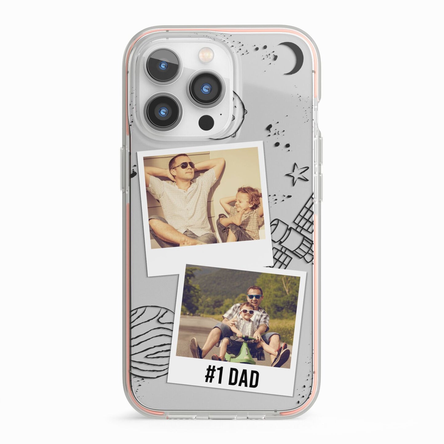 Personalised Dad Photos iPhone 13 Pro TPU Impact Case with Pink Edges