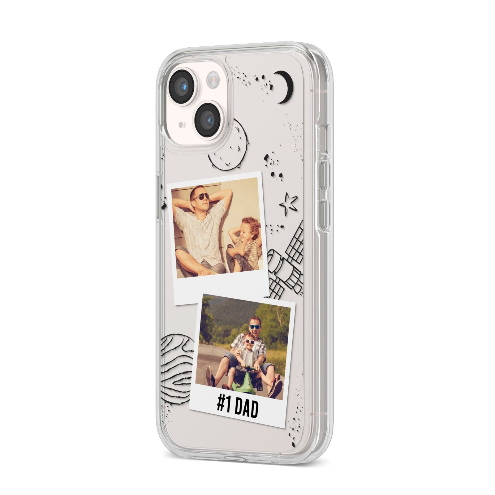 Personalised Dad Photos iPhone 14 Clear Tough Case Starlight Angled Image