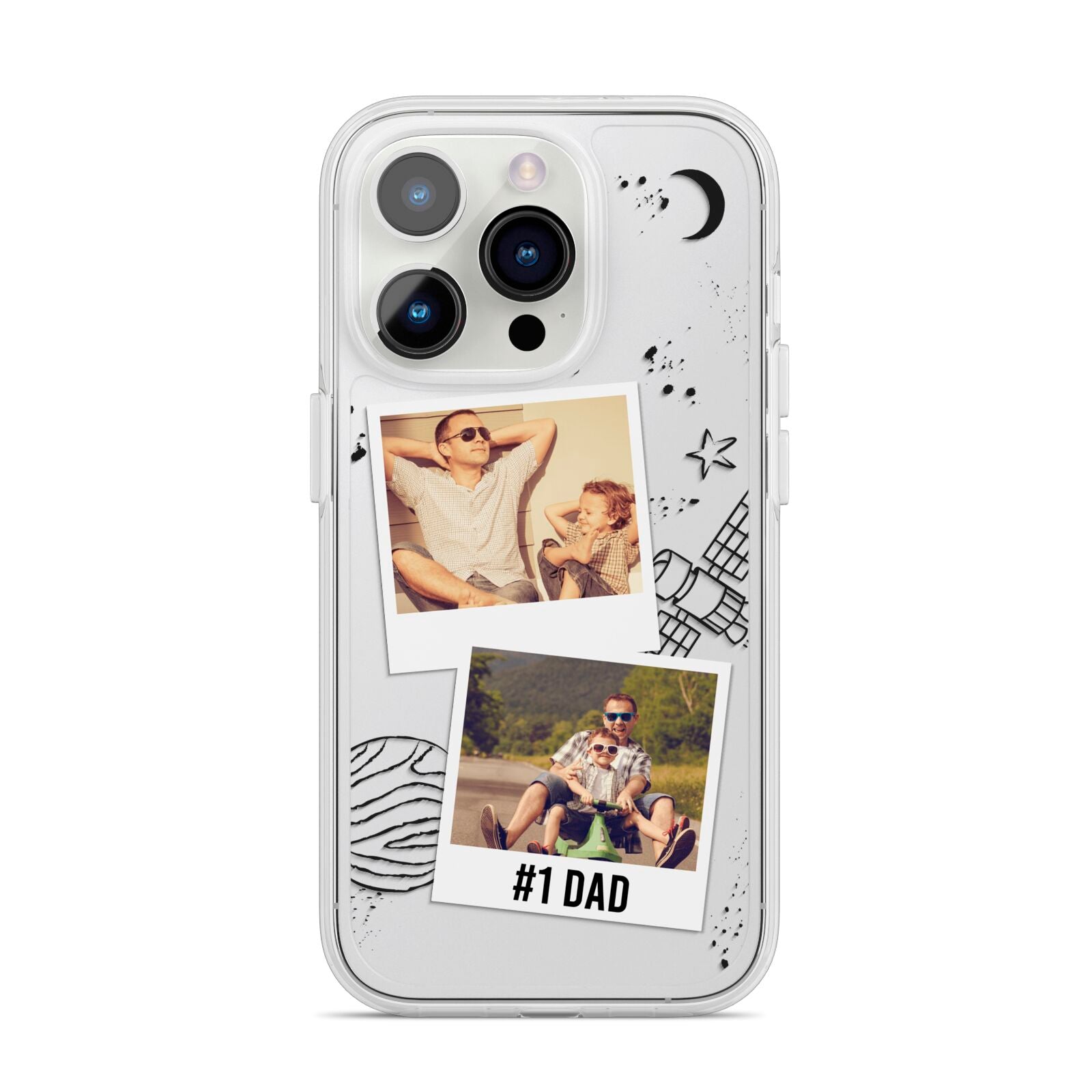 Personalised Dad Photos iPhone 14 Pro Clear Tough Case Silver