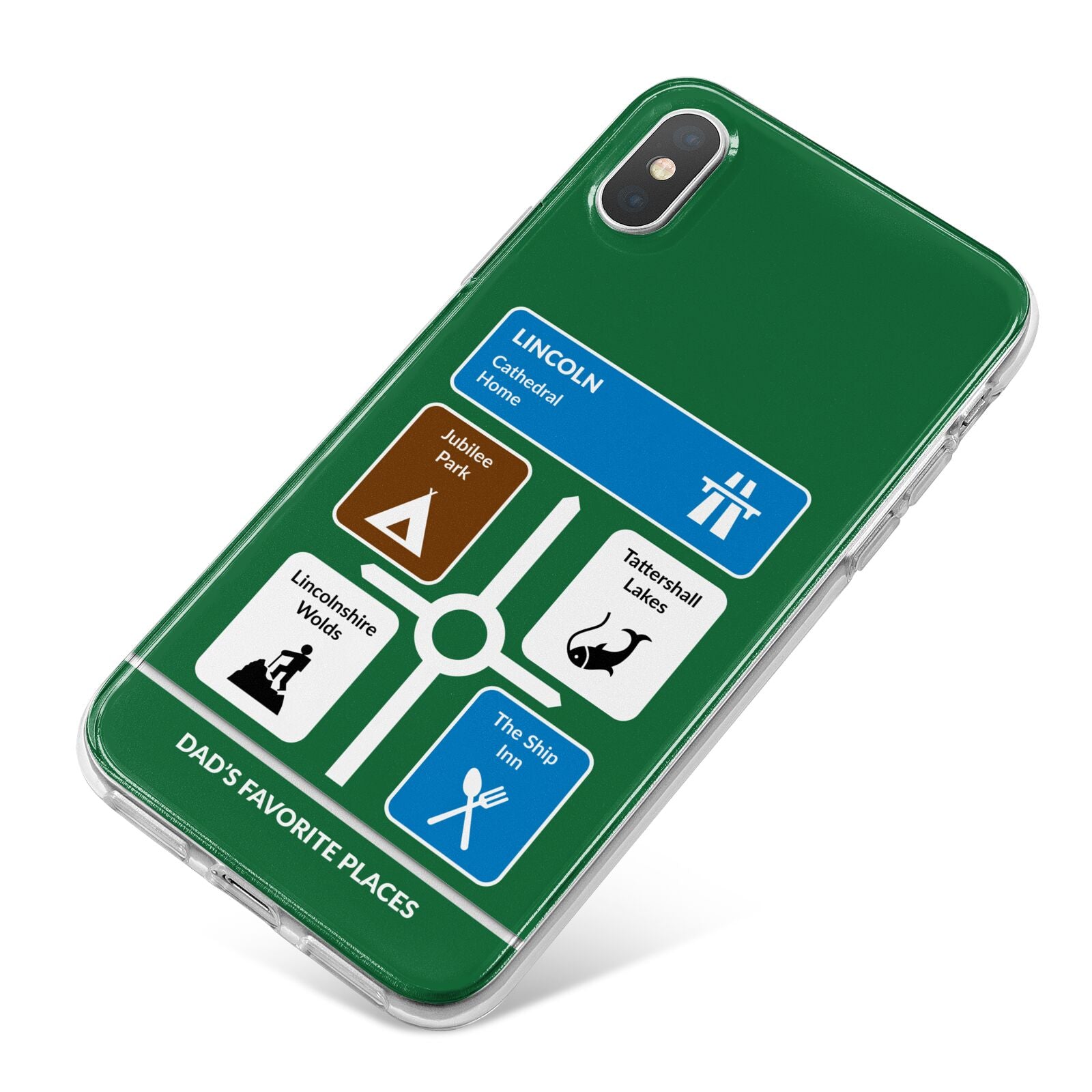 Personalised Dad s Favourite Places iPhone X Bumper Case on Silver iPhone