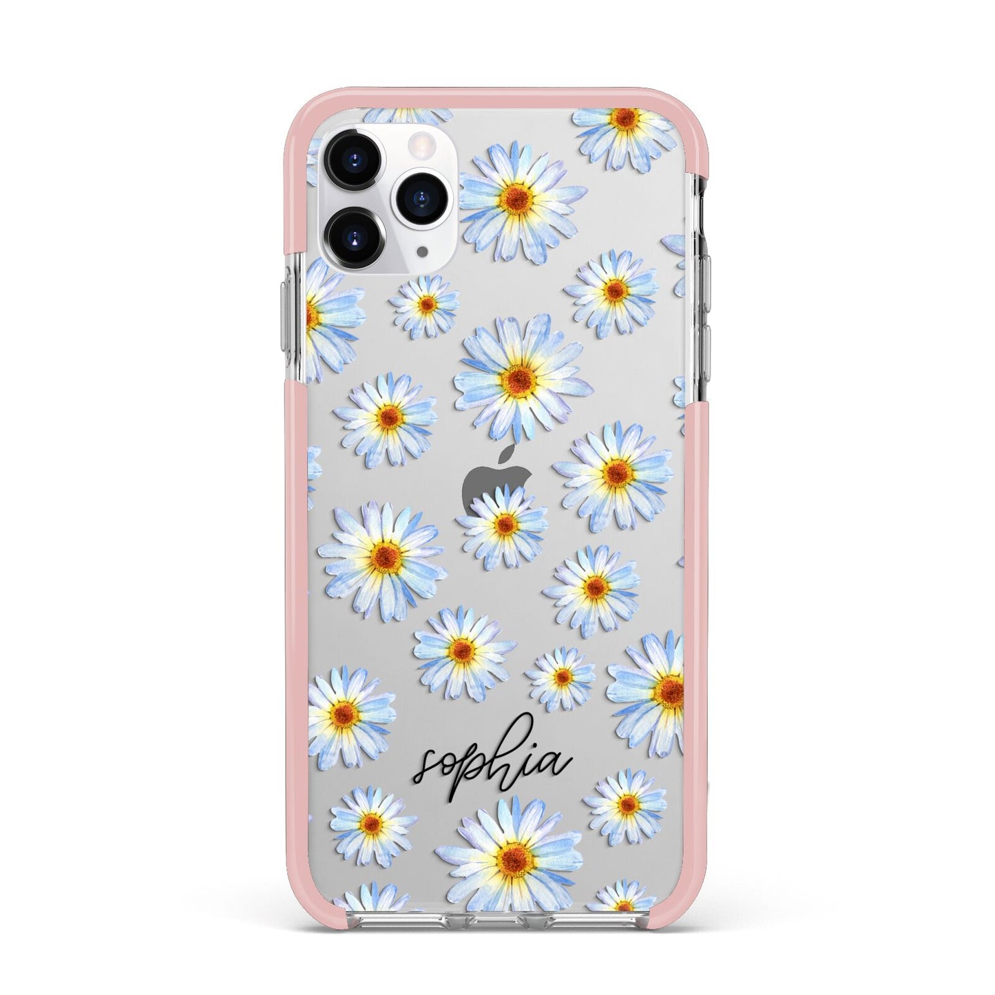 Personalised Daisy iPhone 11 Pro Max Impact Pink Edge Case