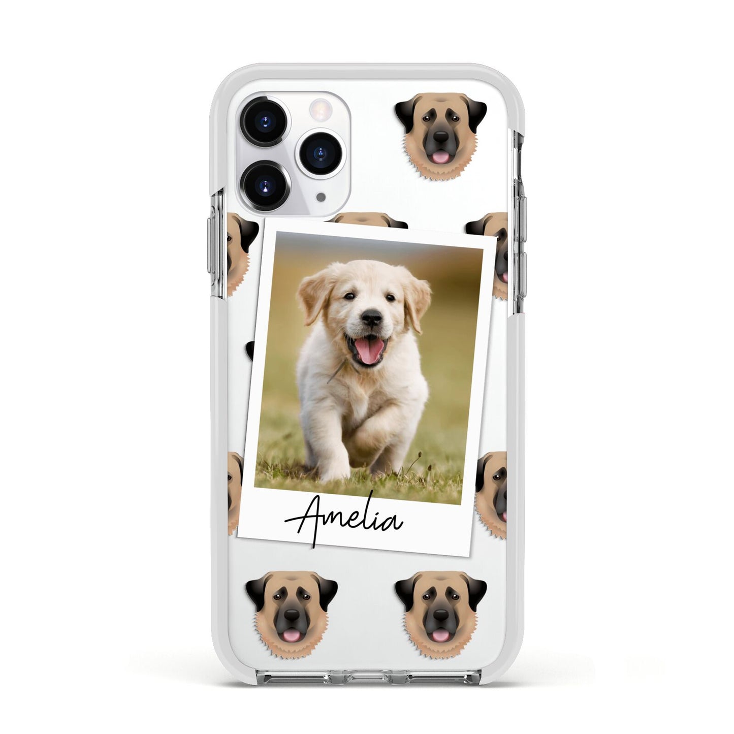 Personalised Dog Photo Apple iPhone 11 Pro in Silver with White Impact Case