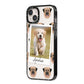 Personalised Dog Photo iPhone 14 Plus Black Impact Case Side Angle on Silver phone