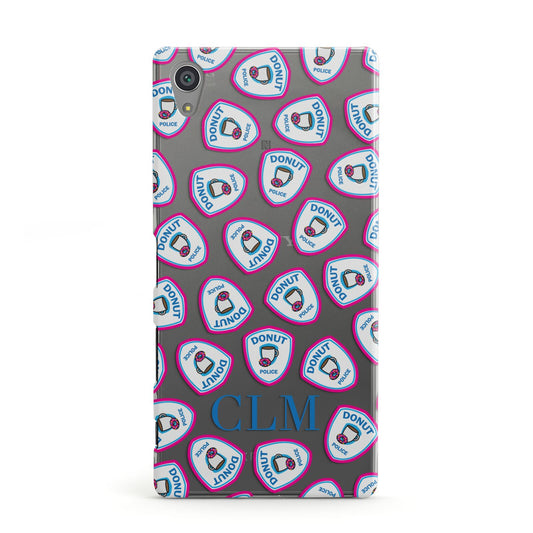 Personalised Donut Police Initials Sony Xperia Case