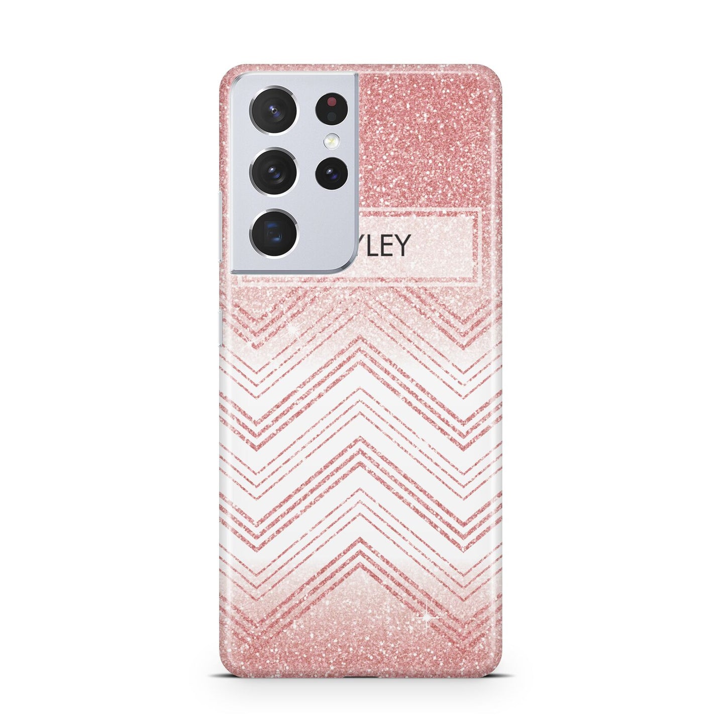 Personalised Faux Glitter Effect Name Initials Samsung S21 Ultra Case