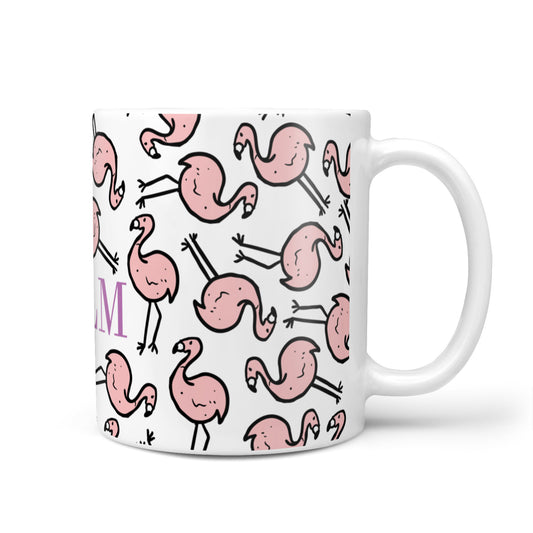 Personalised Flamingo Initials Clear 10oz Mug