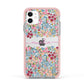 Personalised Floral Meadow Apple iPhone 11 in White with Pink Impact Case
