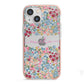 Personalised Floral Meadow iPhone 13 Mini TPU Impact Case with Pink Edges