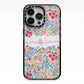 Personalised Floral Meadow iPhone 13 Pro Black Impact Case on Silver phone