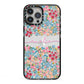 Personalised Floral Meadow iPhone 13 Pro Max Black Impact Case on Silver phone