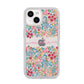 Personalised Floral Meadow iPhone 14 Clear Tough Case Starlight