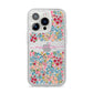 Personalised Floral Meadow iPhone 14 Pro Glitter Tough Case Silver