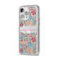 Personalised Floral Meadow iPhone 14 Pro Max Clear Tough Case Silver Angled Image