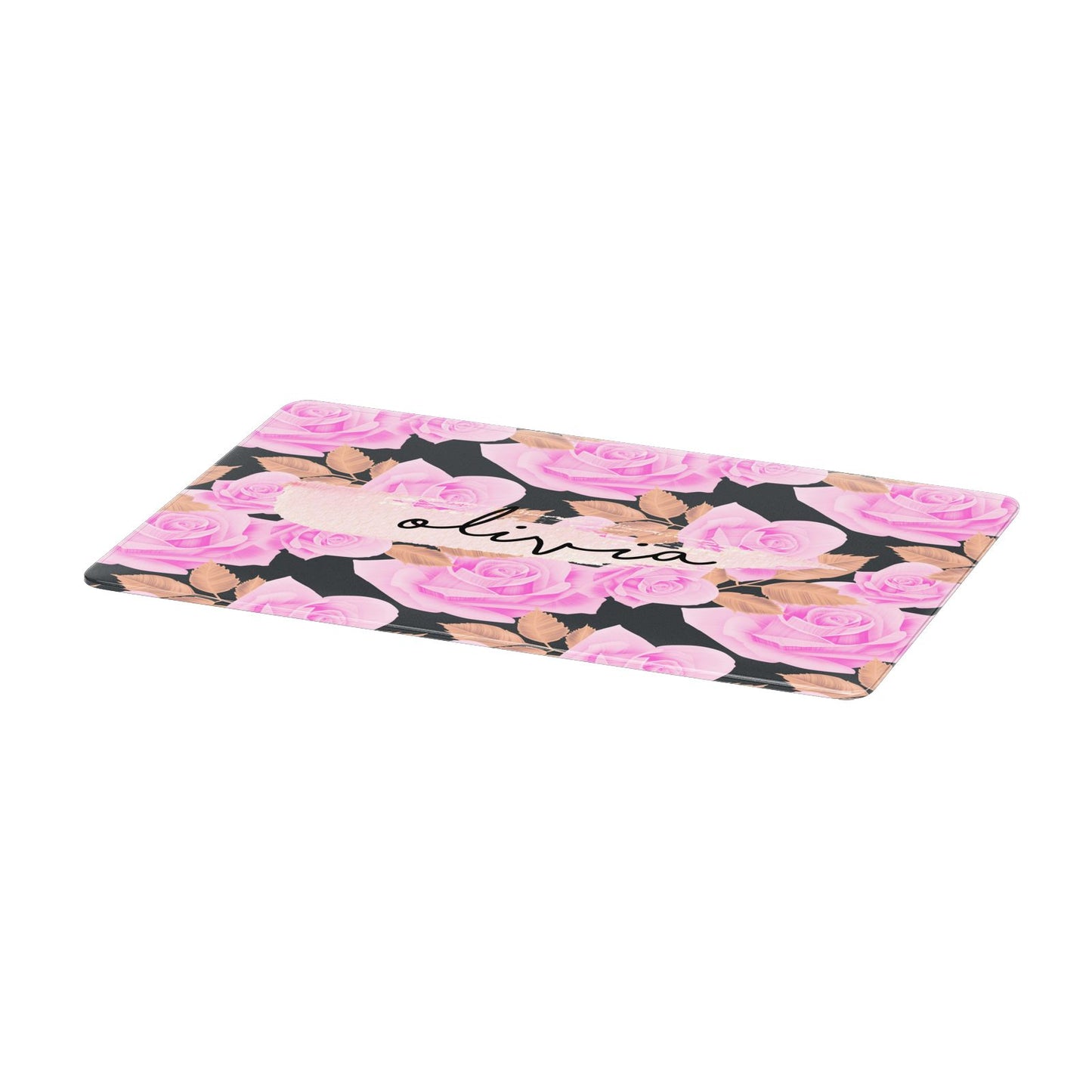 Personalised Floral Pink Roses Apple MacBook Case Only