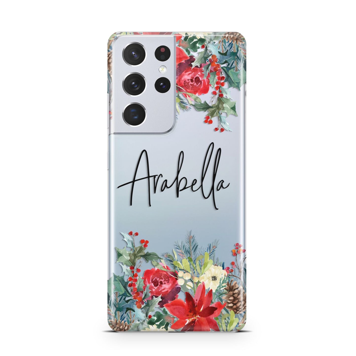 Personalised Floral Winter Arrangement Samsung S21 Ultra Case