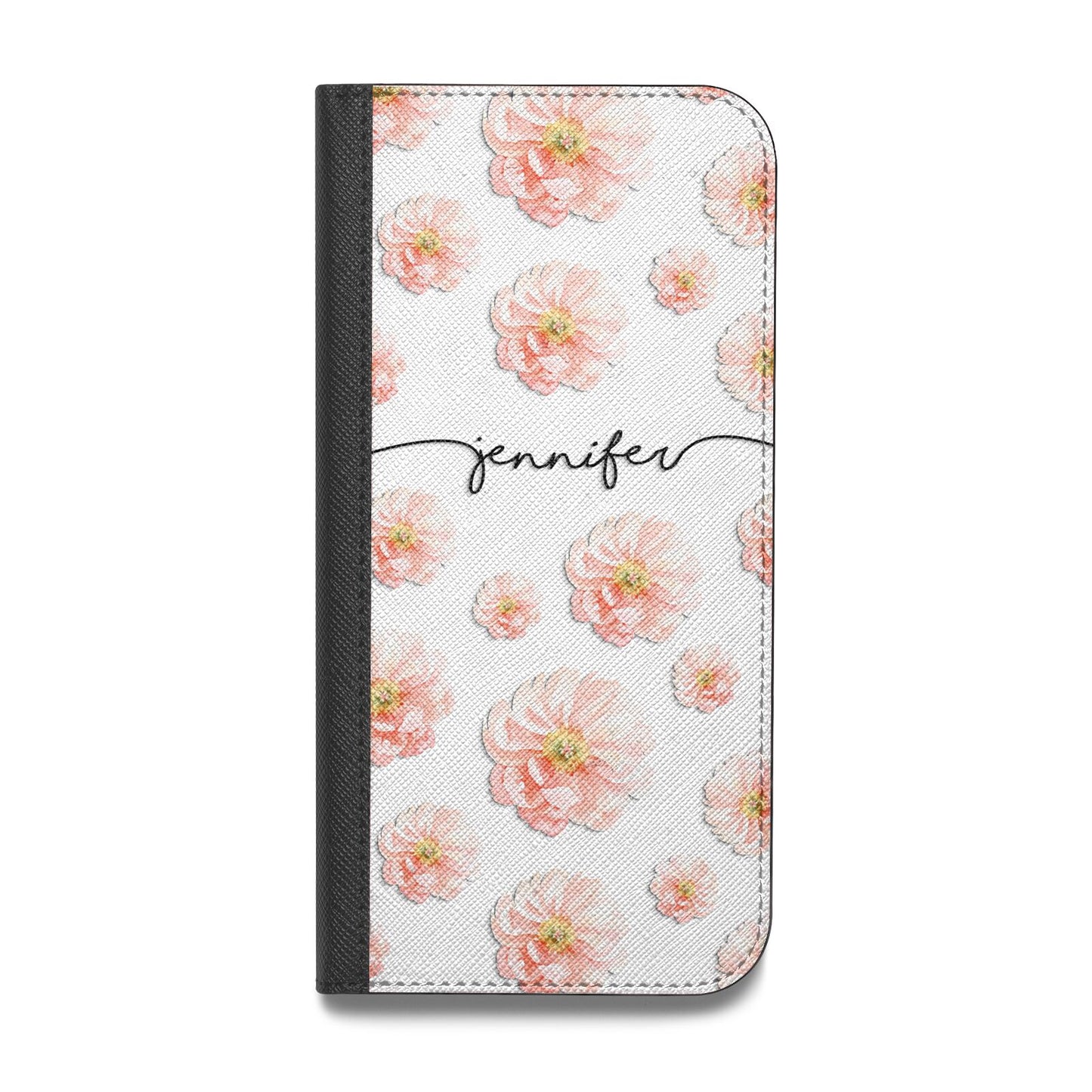 Personalised Flower Name Vegan Leather Flip Samsung Case