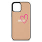 Personalised Font With Heart Nude Pebble Leather iPhone 12 Pro Max Case